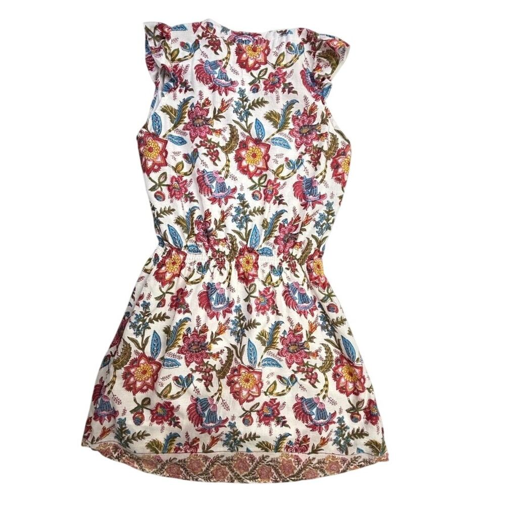 Bell by Alicia Bell Floral Block Print Tassel Mini Dress XS Cotton Boho India - Picture 2 of 11